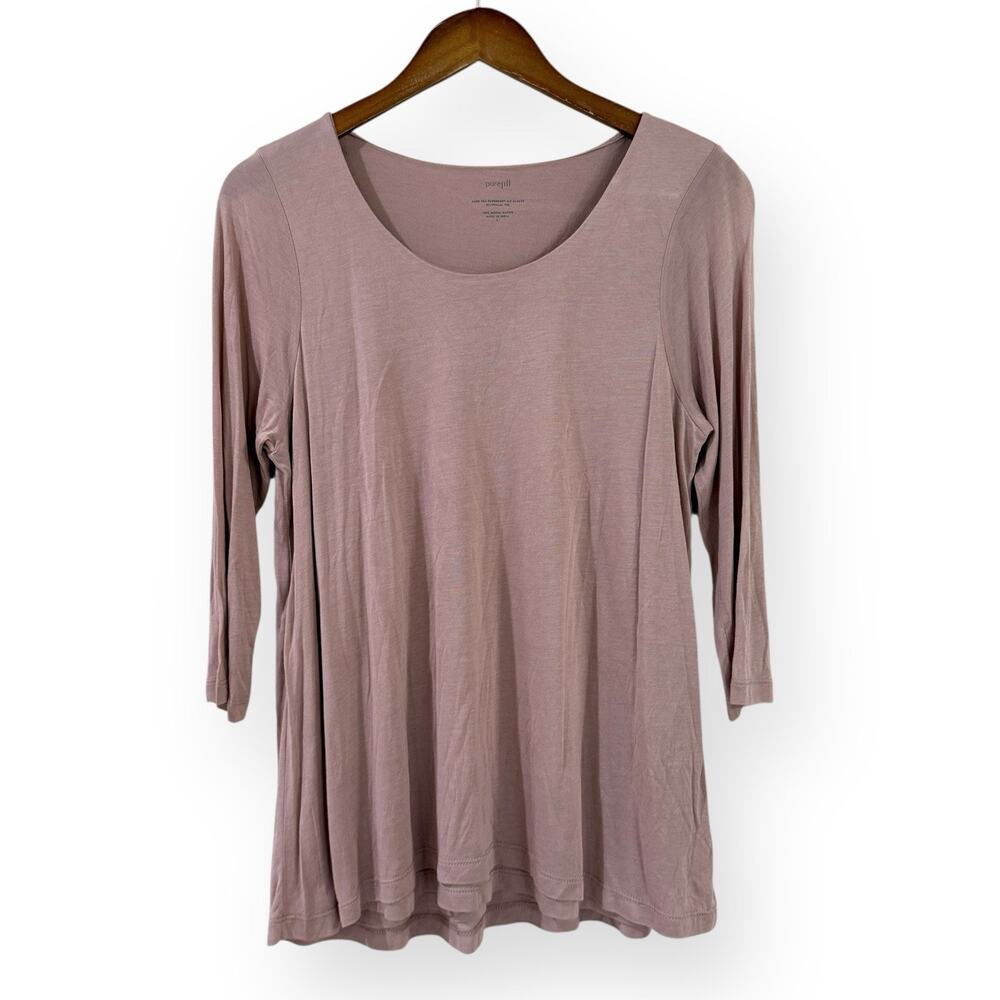 J. Jill Pure Jill Supersoft 3/4 Sleeve Elliptical Tee Womens Size S Mauve Pink